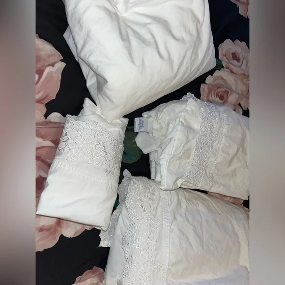 Simply Shabby Chic~White Lace Sheet Set~cotton~twin~4 pieces - Picture 5 of 16